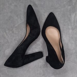 BCBGENERATION Suede Leather Pointed Toe  Block Classic Heels Black Size 10 M